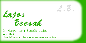 lajos becsak business card